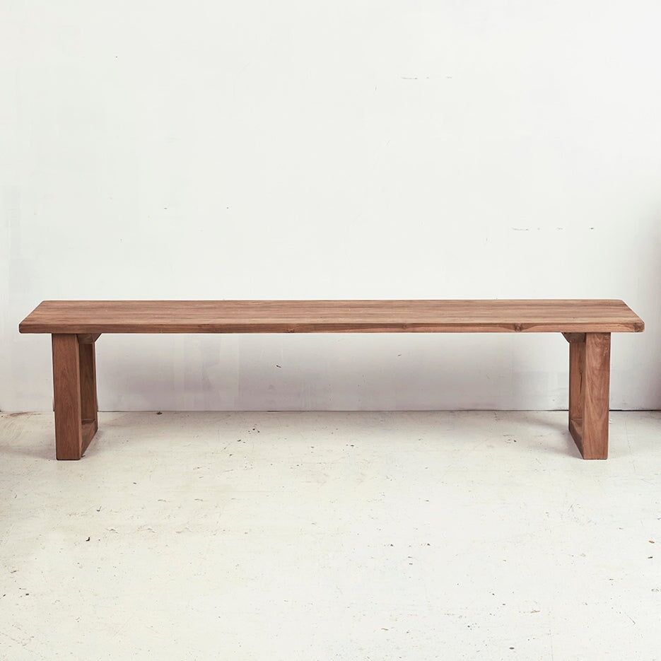 Teak wood end of bed bench