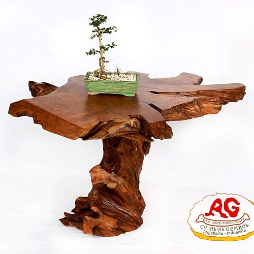 Teak wood console table