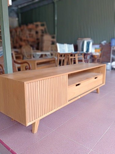 Teak wood storage bench