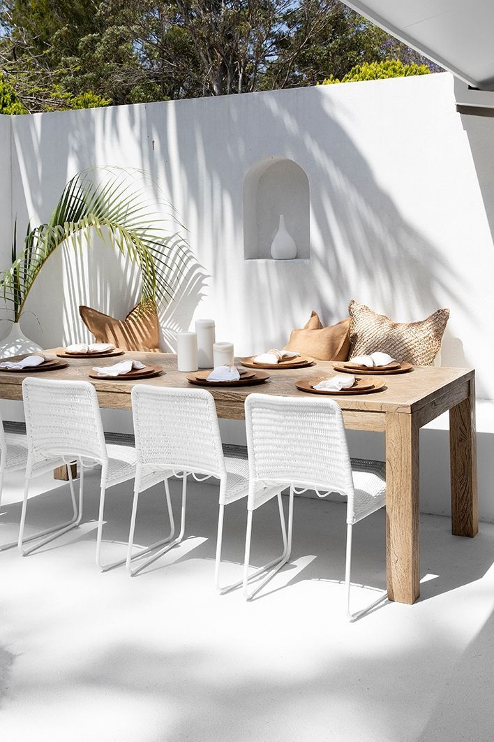 Outdoor dining chairs teak wood