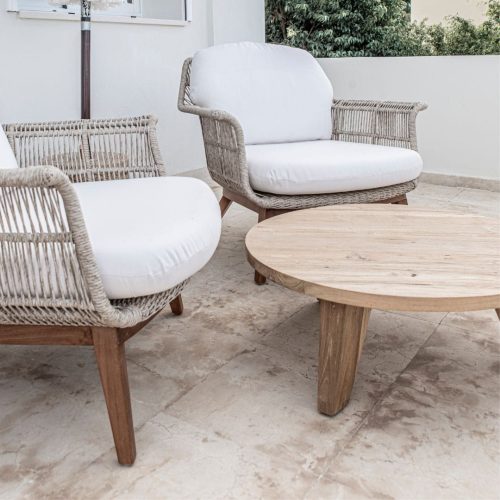 recycled teak outdoor table