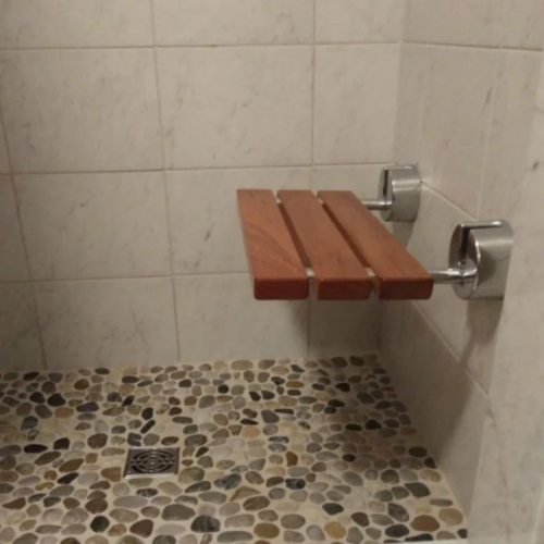 Shower bench wood teak