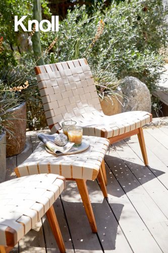 Teak patio lounge chair