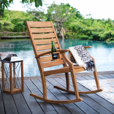 Outdoor rocking chair teak wood