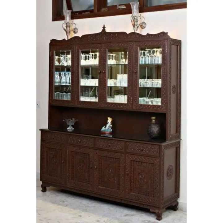 Teak wood display cabinet