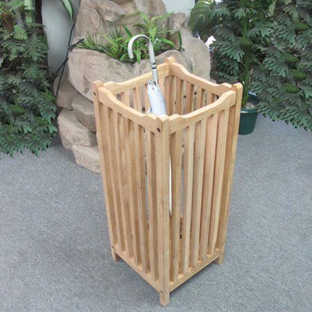 Teak wood umbrella stand