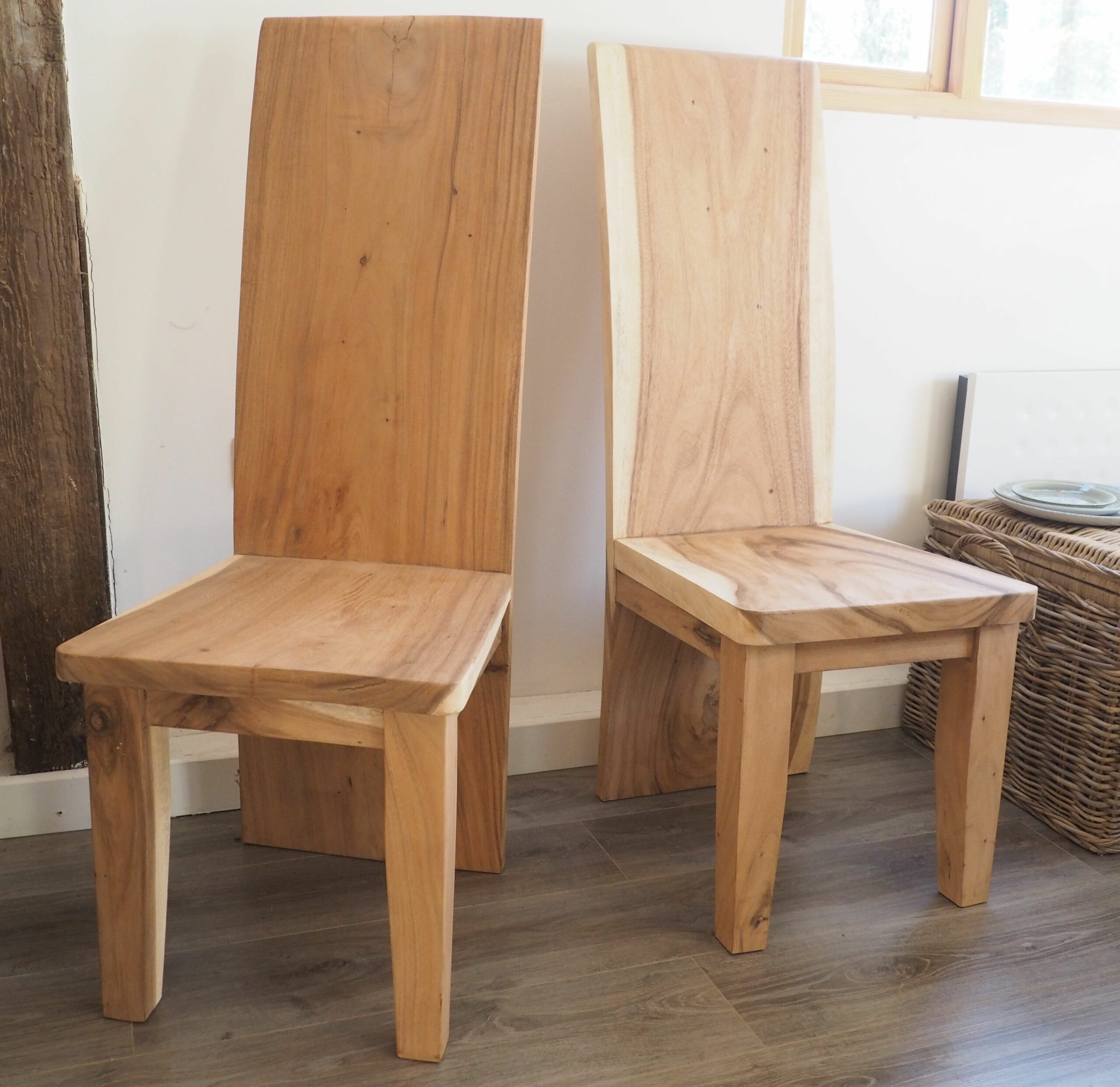 Indonesian wood dining table and chairs